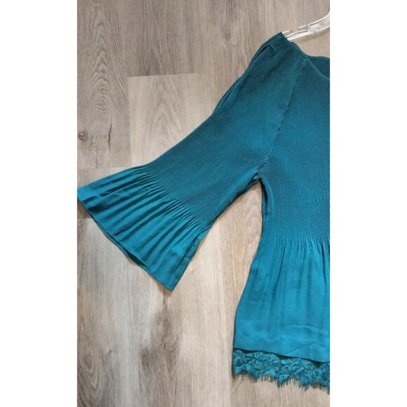 2 XL Roz & Ali Teal Top - slit in sleeve - Picture 3 of 7